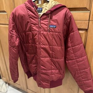 NWOT Patagonia Burgundy Box Quilted Hoodie Jacket